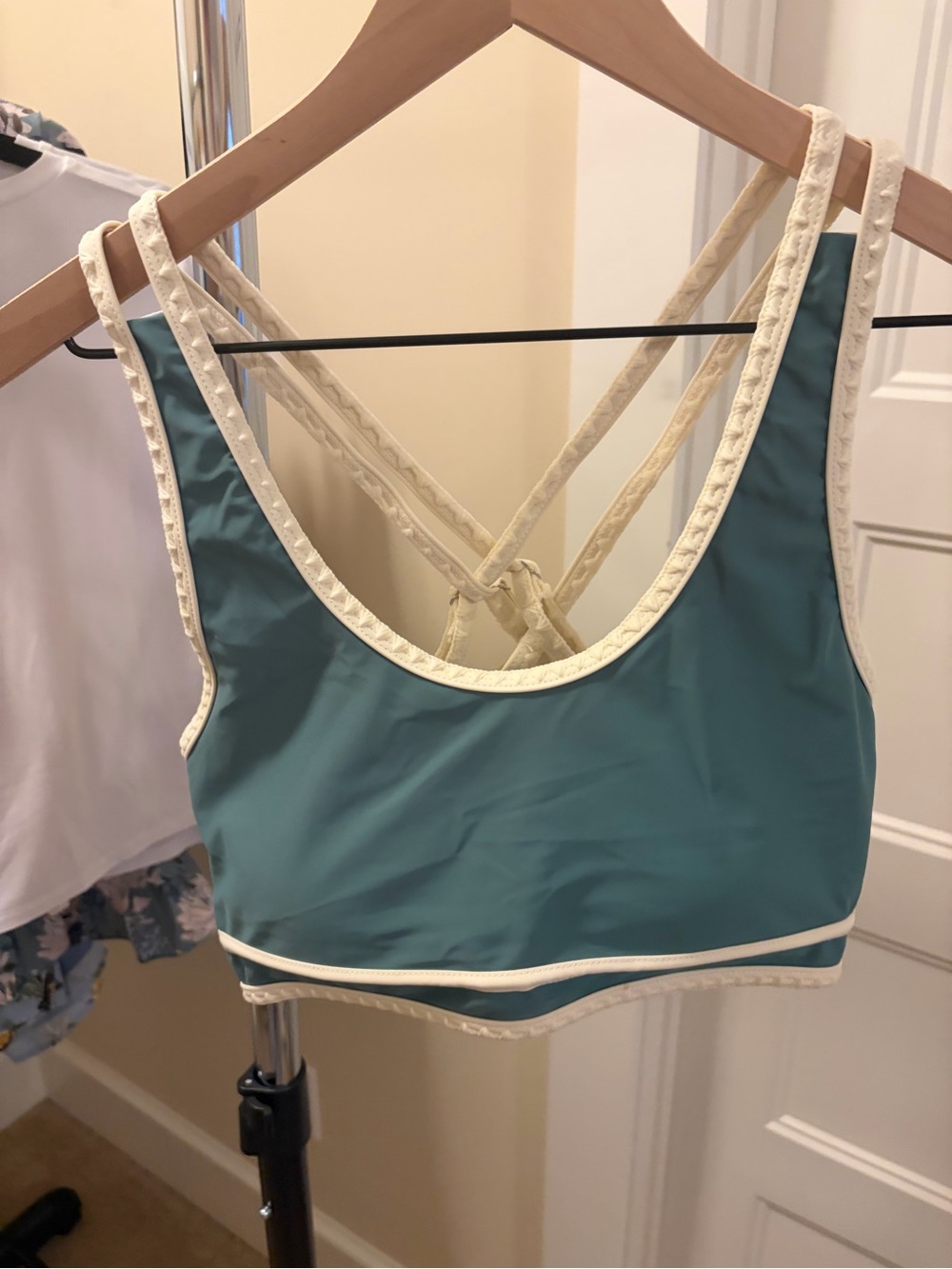 Women's Teal & Cream Strappy Bralette